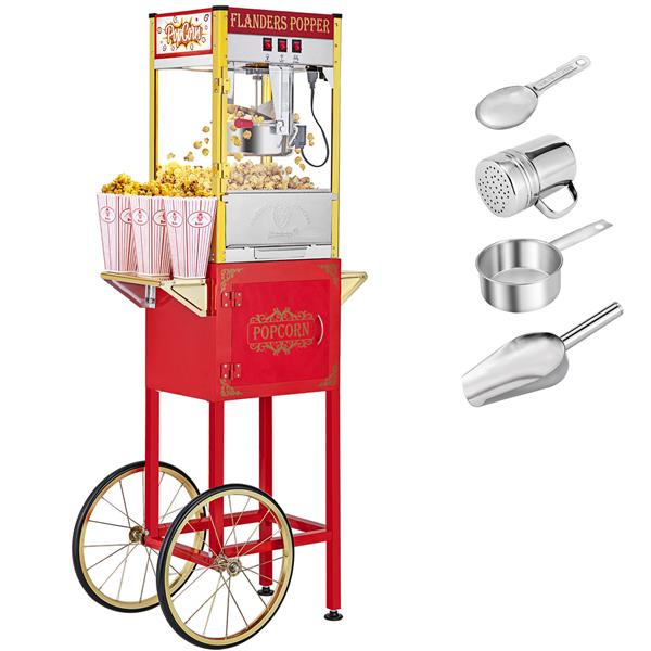 Details about   850W 8oz Single/Double Door Retro Popcorn Machine Countertop/Cart Table Machine 