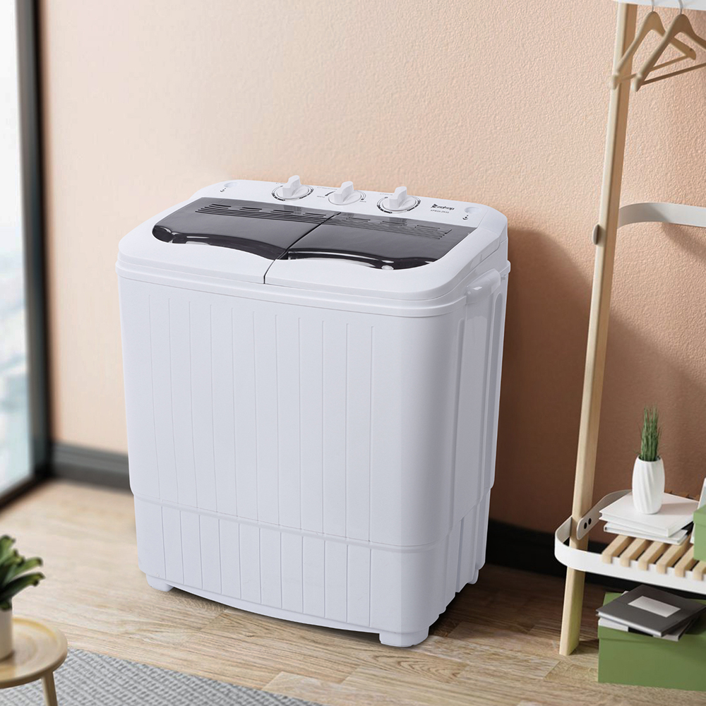 Portable Laundry Washing Machine Semi Automatic Top Loading Compact Washer Tub