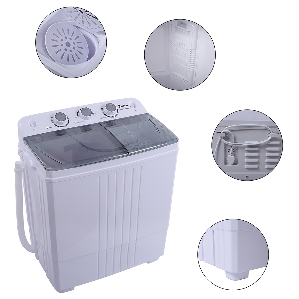 Portable Laundry Washing Machine Semi Automatic Top Loading Compact Washer Tub