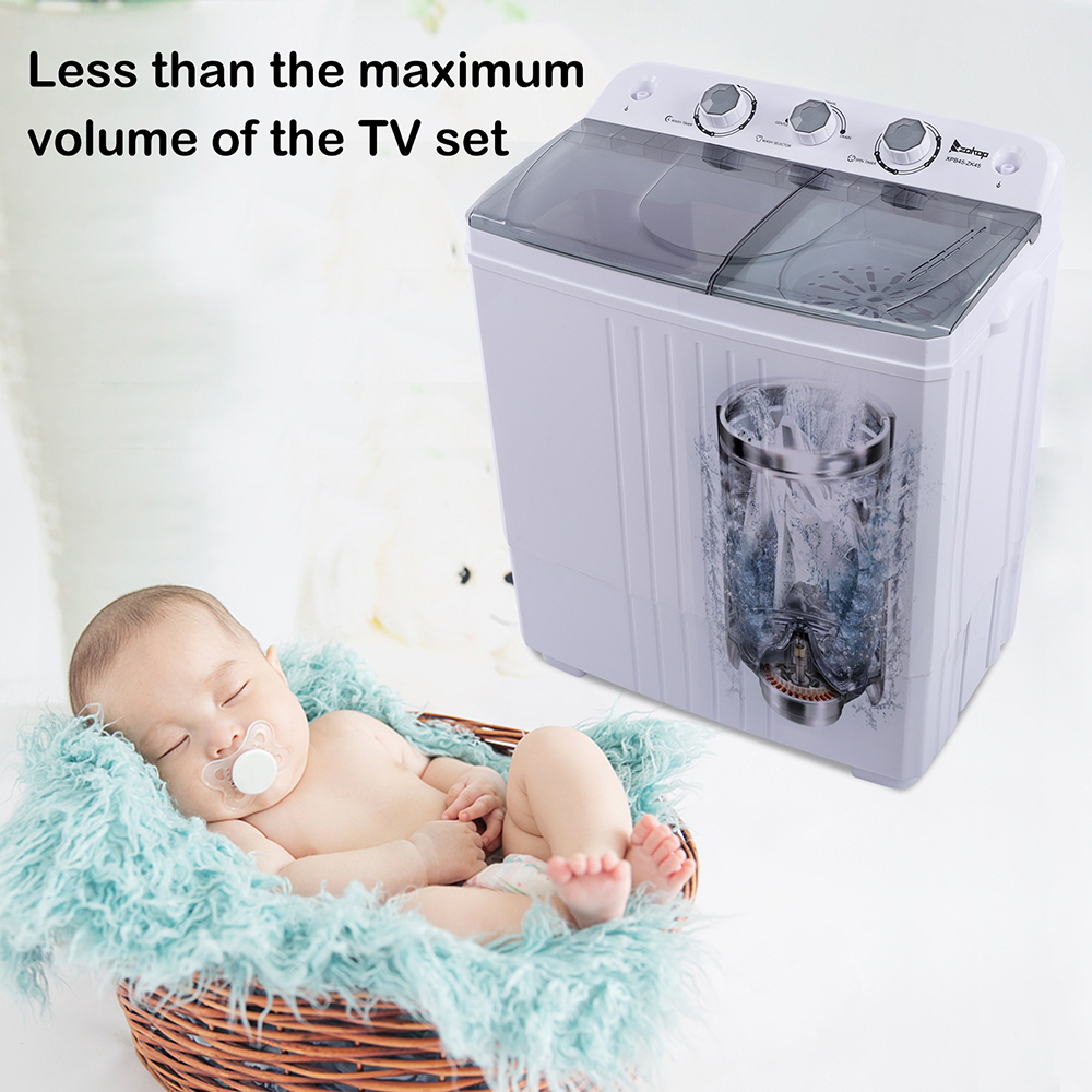 Portable Laundry Washing Machine Semi Automatic Top Loading Compact Washer Tub