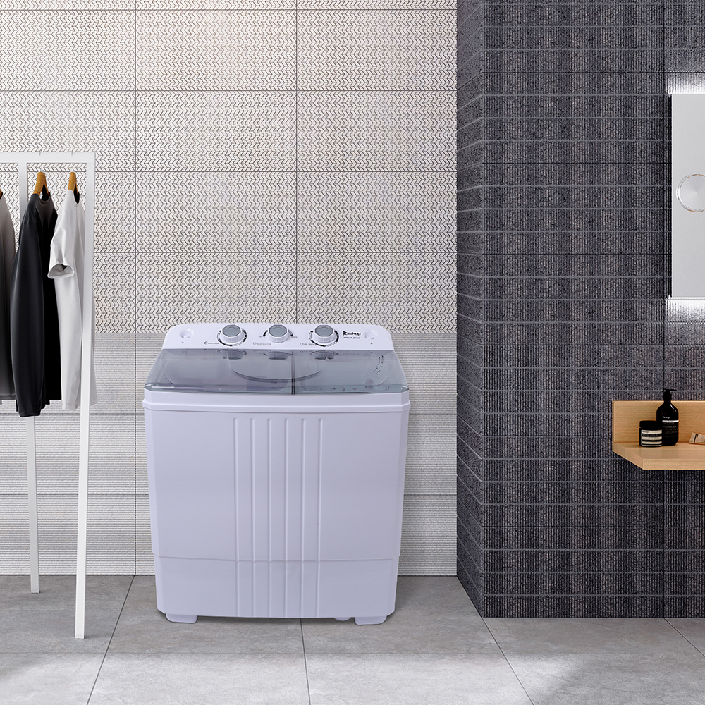 Portable Laundry Washing Machine Semi Automatic Top Loading Compact Washer Tub