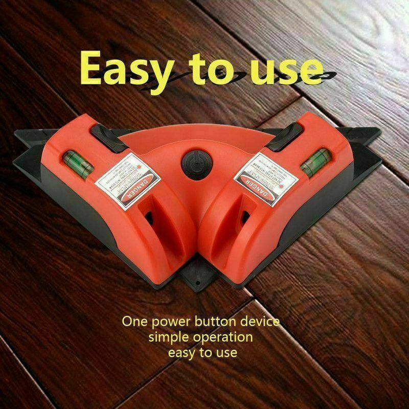90 Degree Right Angle Vertical Horizontal Laser Chalk Line Projection Level Tool 