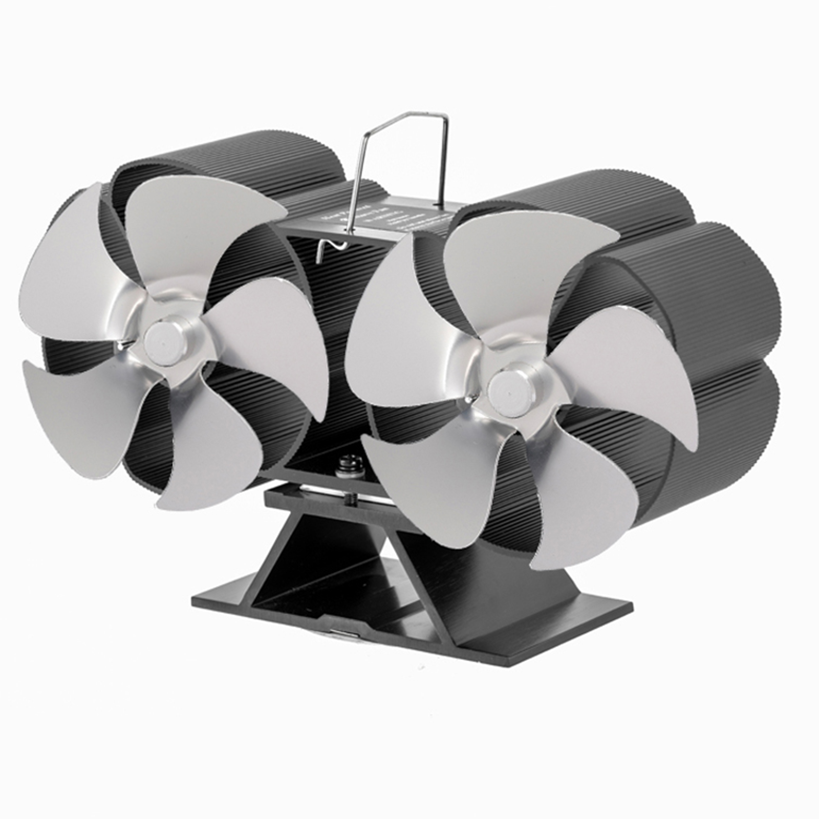 tidevand Relativ størrelse duft Double Head Fireplace Fan 10Blades Heat Powered Wood Stove Burner Fireplace  Fan | eBay