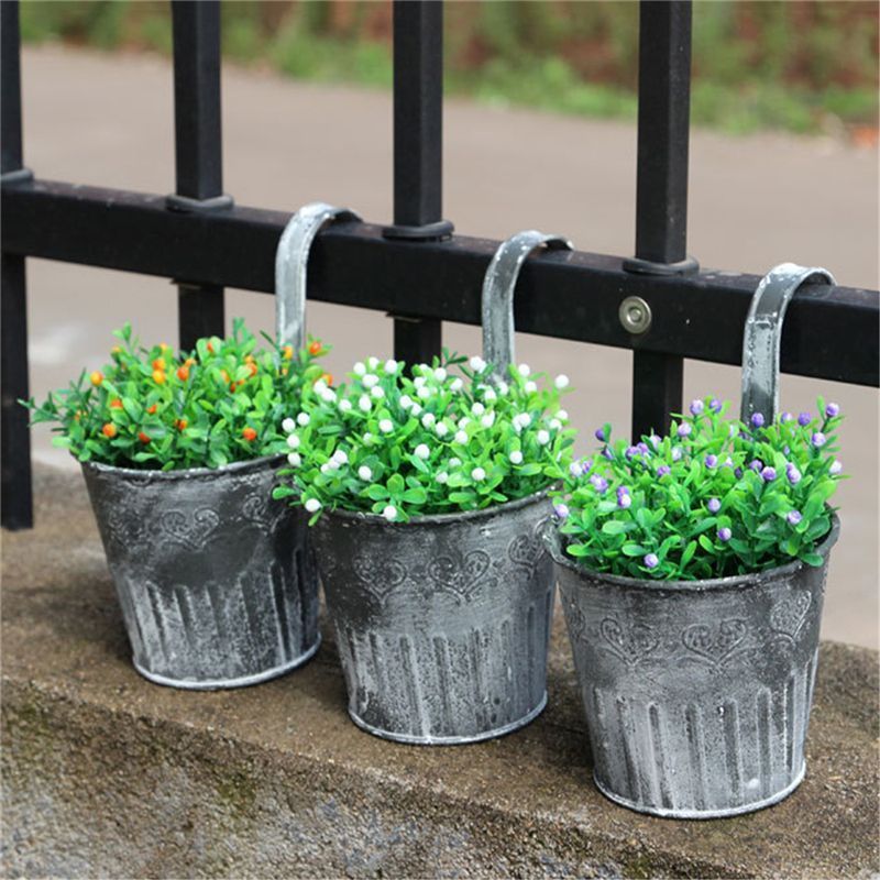 Lovely Hanging Plant Iron Pot Garden Patio Herb Planter Holder House