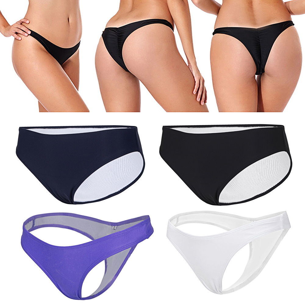 Women Bikini Triangle Thong Bottom Brazilian V-Cheeky Ruched