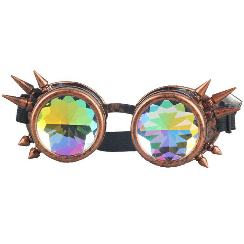 Vintage Steampunk Goggles Kaleidoscope Sunglasses Gothic Retro Cosplay Party NFS - Picture 30 of 52