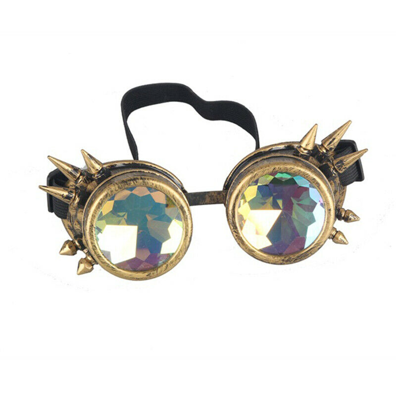 Vintage Steampunk Goggles Kaleidoscope Sunglasses Gothic Retro Cosplay Party NFS - Picture 34 of 52