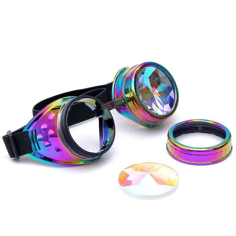 Vintage Steampunk Goggles Kaleidoscope Sunglasses Gothic Retro Cosplay Party NFS - Picture 35 of 52