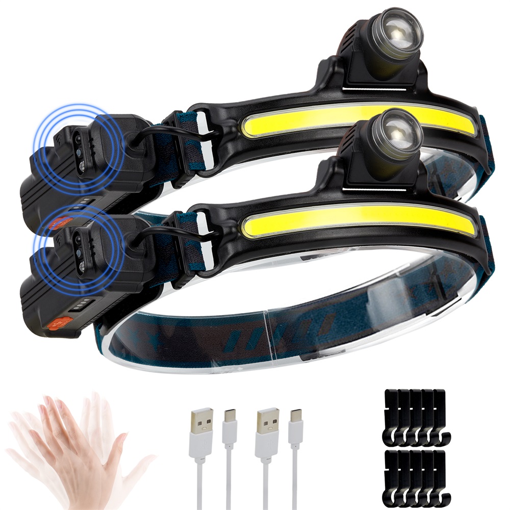 Modern LED Rechargeable Headlamp Head Lamp W/Motion Sensor for Night Running Hot