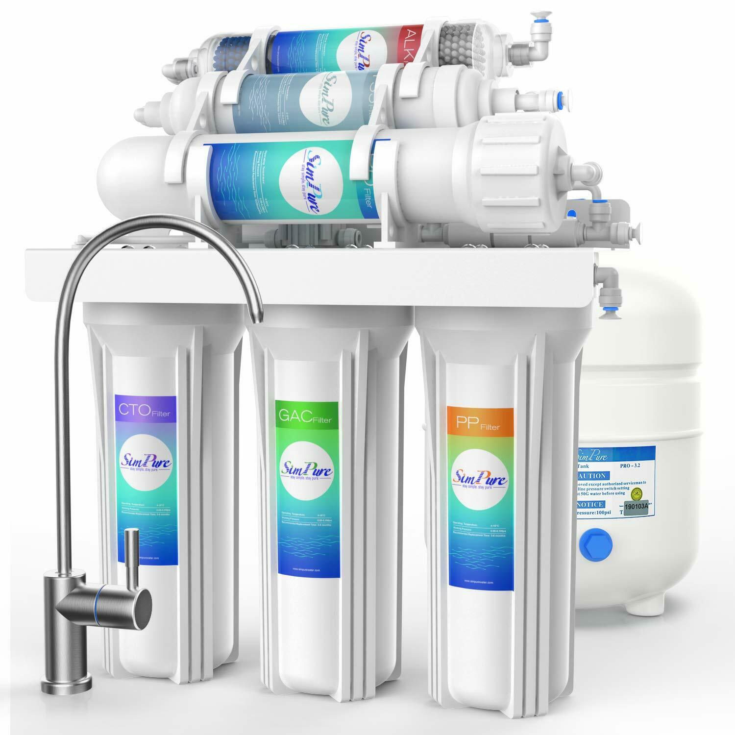 6 Stage Reverse Osmosis System With pH Alkaline Water Filter 100 GPD Adjust PH eBay