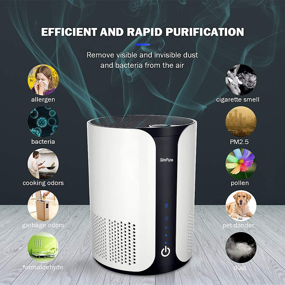 SimPure® Air Purifier for Home Allergies & Pet Dander HEPA Filter with Activated eBay
