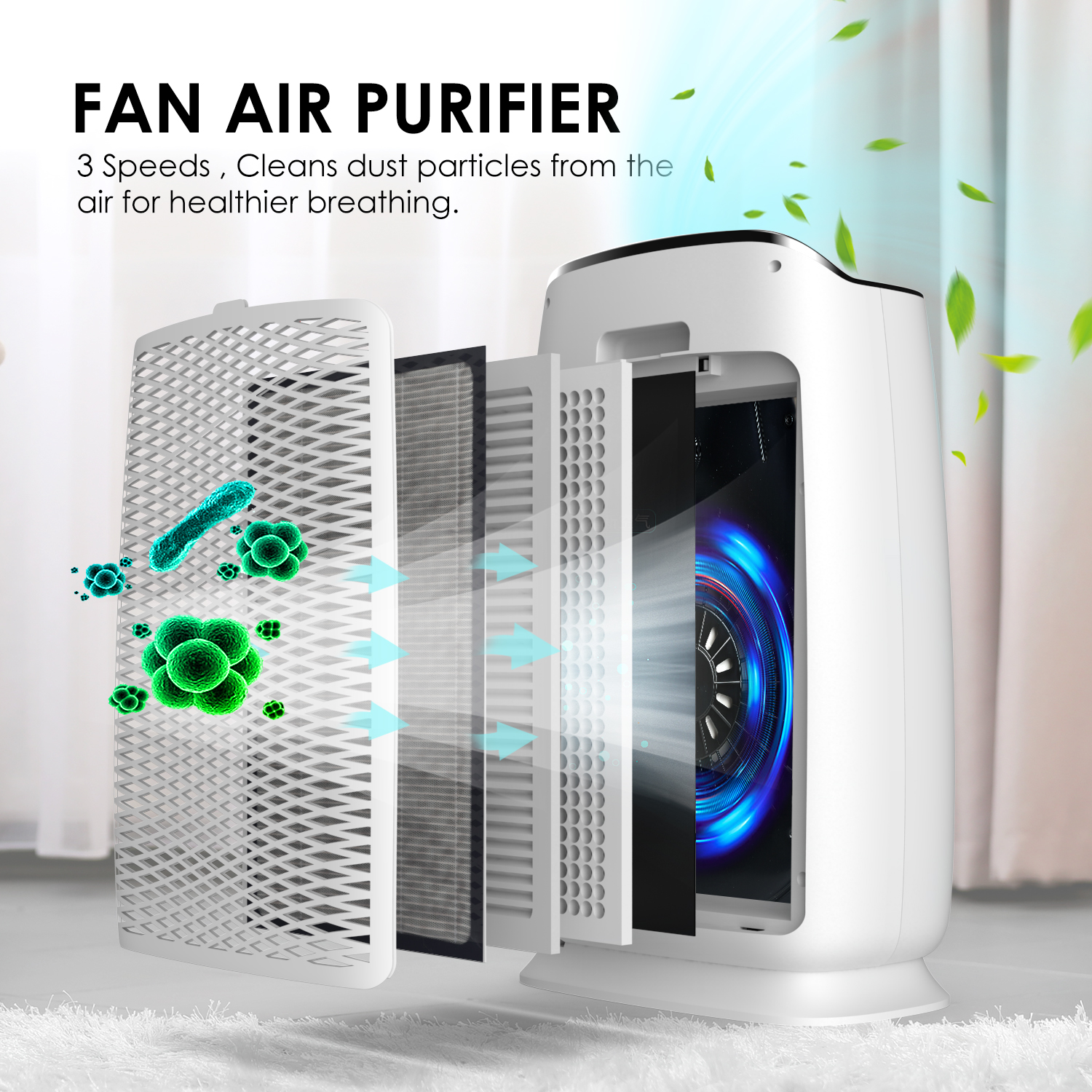 SimPure® Air Purifier for Home Large Room with H13 True HEPA Filter ...