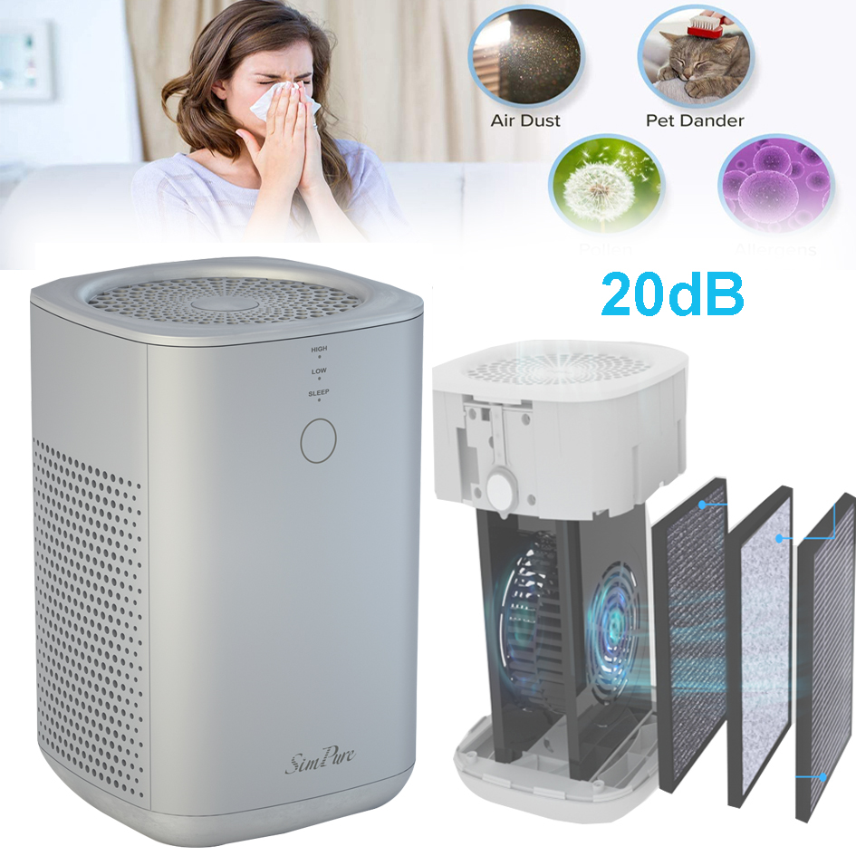 Air Purifiers True HEPA Filter Air Cleaner Odor Allergies Eliminator