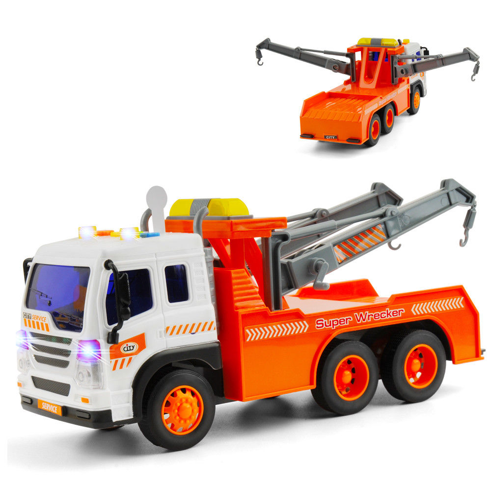 Super Duty Wrecker Tow Truck Toy Rotate for Kids Inertia Friction Power ...