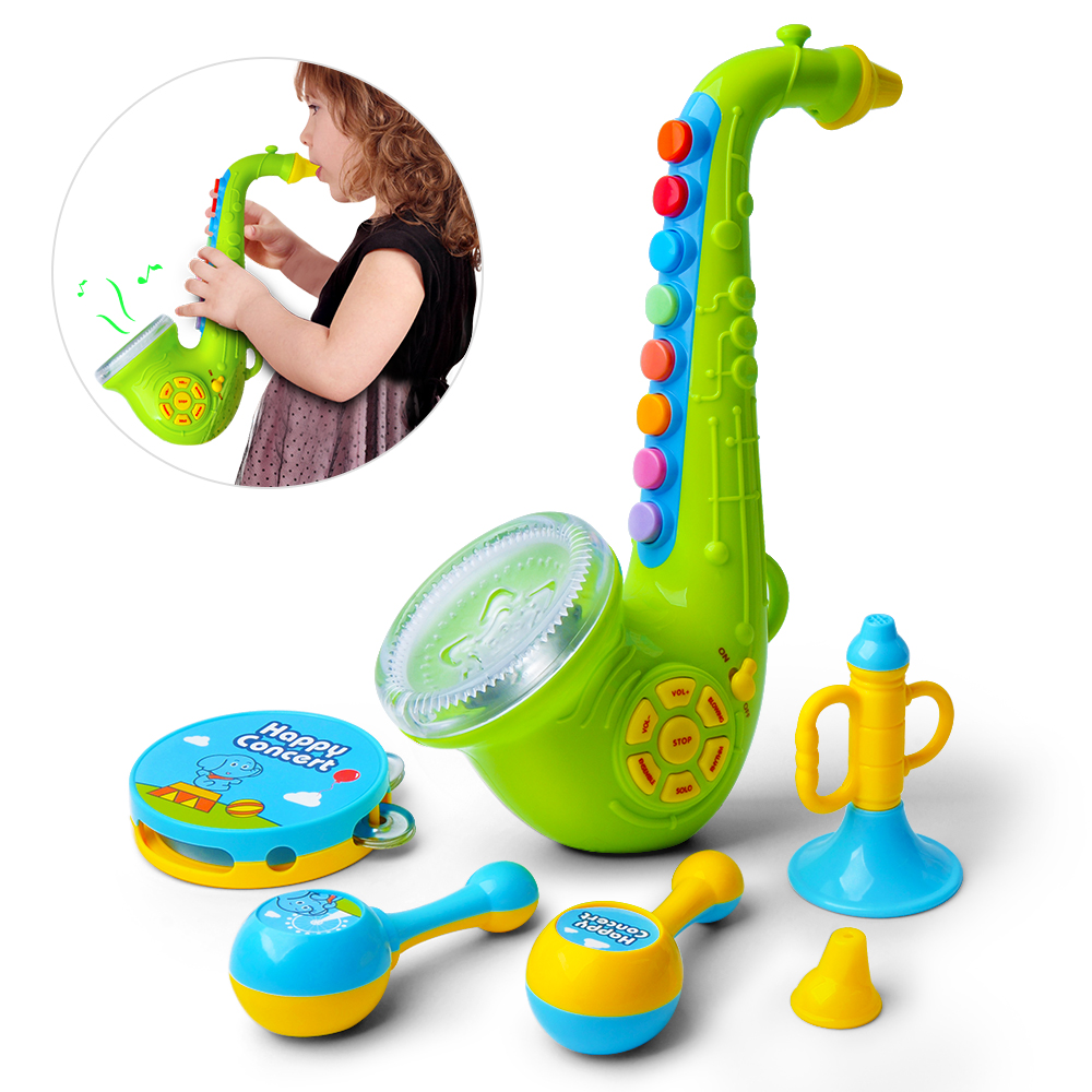 Set Of Musical Instruments Toys Play Kids Saxophone Trumpet Horn Maraca Rattles Music Art Toys Hobbies Muvchile Cl - new roblox series 4 club boates proprietor with