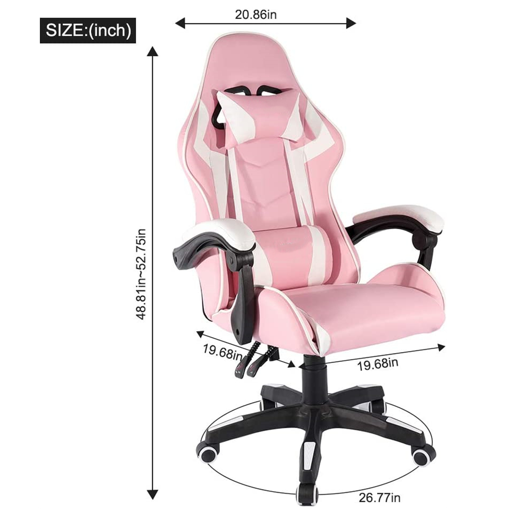 Computer Gaming Chair Leather Racing Ergonomic High Back Recliner Swivel Seat