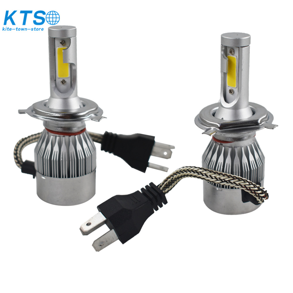NEW H4 9003 3000K Yellow 7600LM COB LED Headlight Bulbs Kit High /& Low Beam