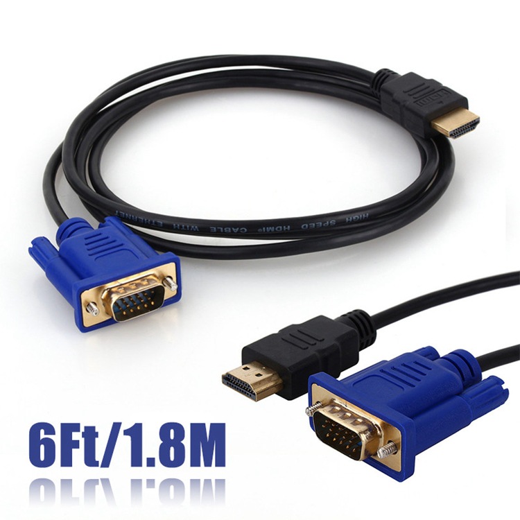 Heavy Duty VGA Cable 6ft Male to Male SVGA Monitor Cord for Computer 1080p Video