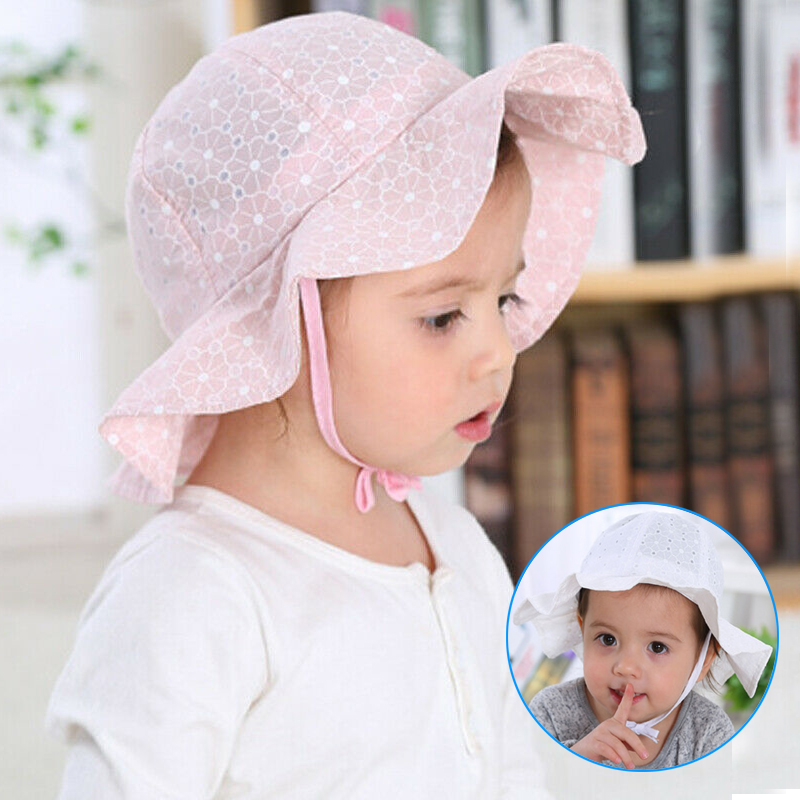 Toddler Kid Baby Girl Outdoor Sun Hat Brim Summer Bucket Hats Beach Headwear