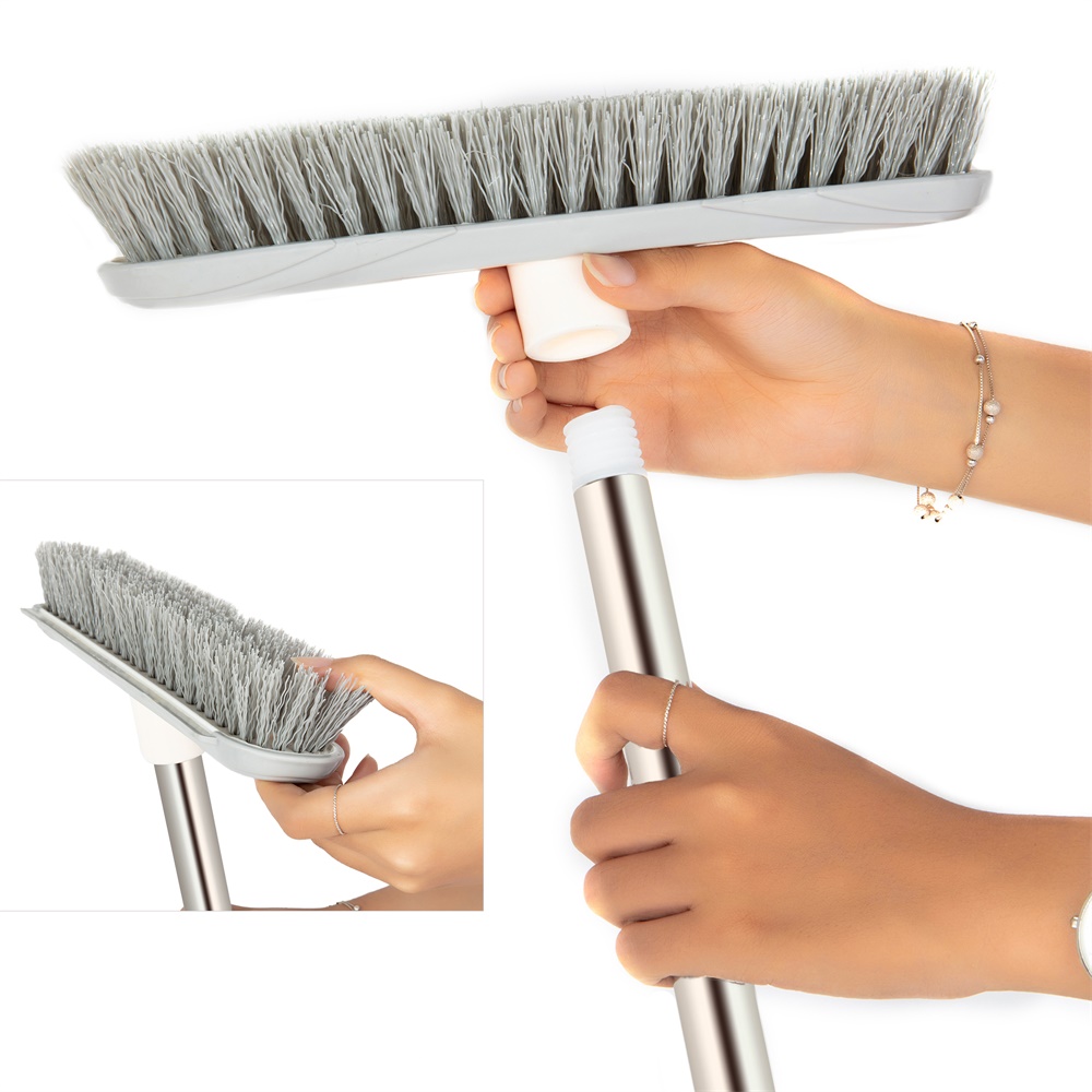 Floor Scrub Brush with Adjustable Long Handle Scrubber Brushes for