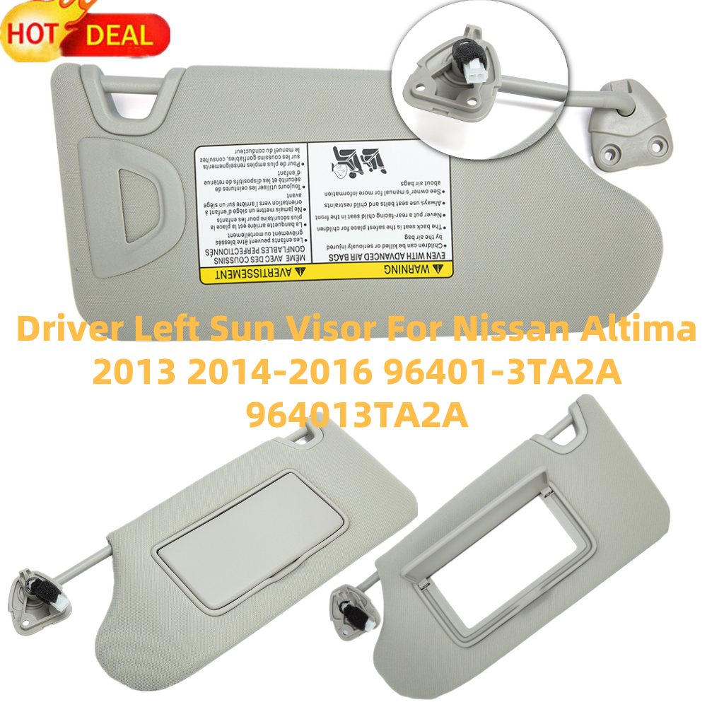 Replacement GRAY Sun Visor GRAYLEFT Driver For Nissan Altima 2013 2014