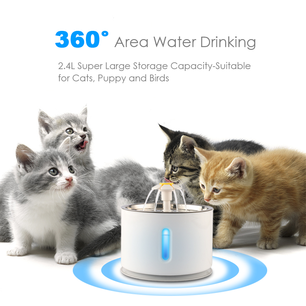 2.4L Automatic Electric Pet Water Fountain Cat Dog Drinking Dispenser / Filters - Picture 18 of 31