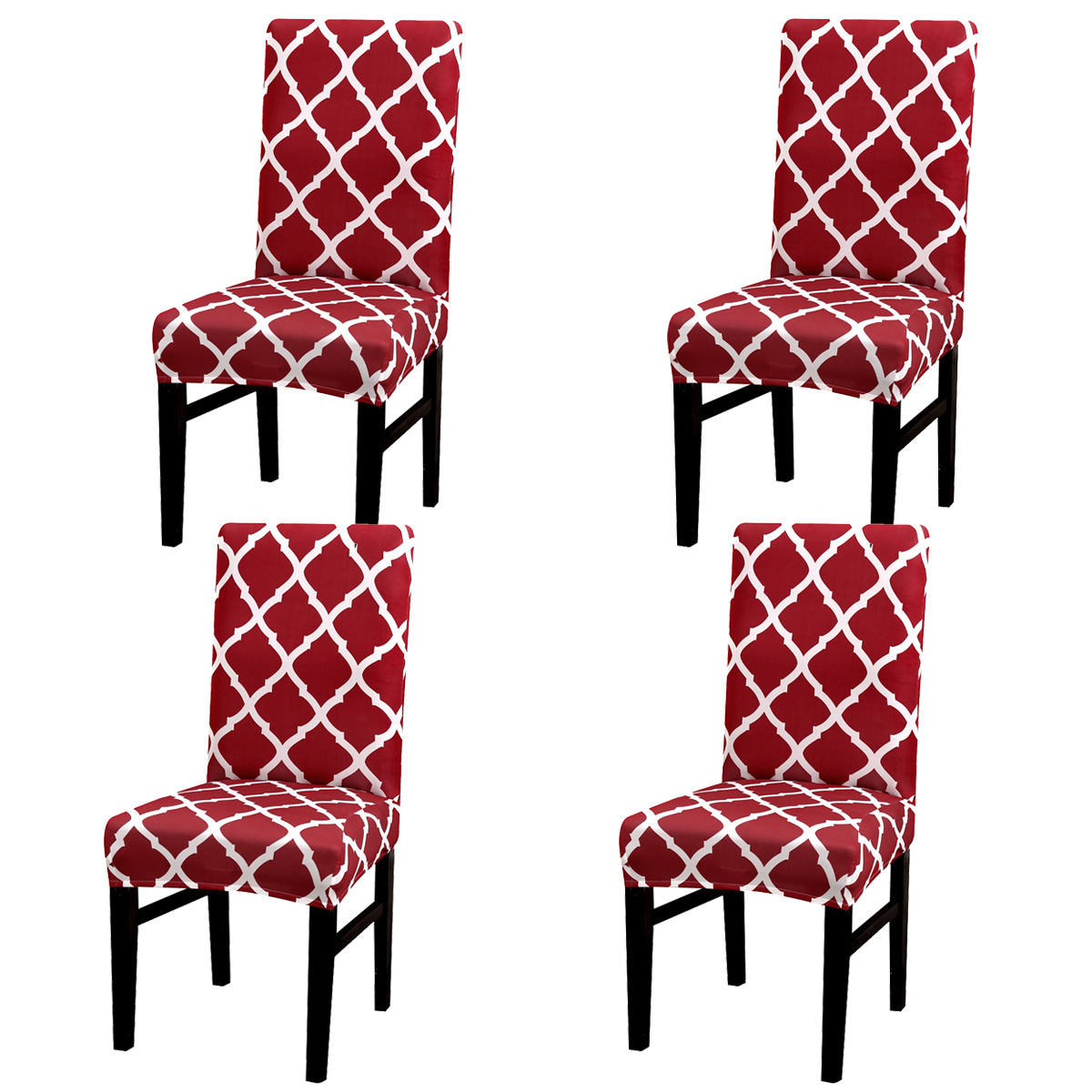 4/8PCS Stretch Dining Chair Covers High Back Chair Protective Stretch