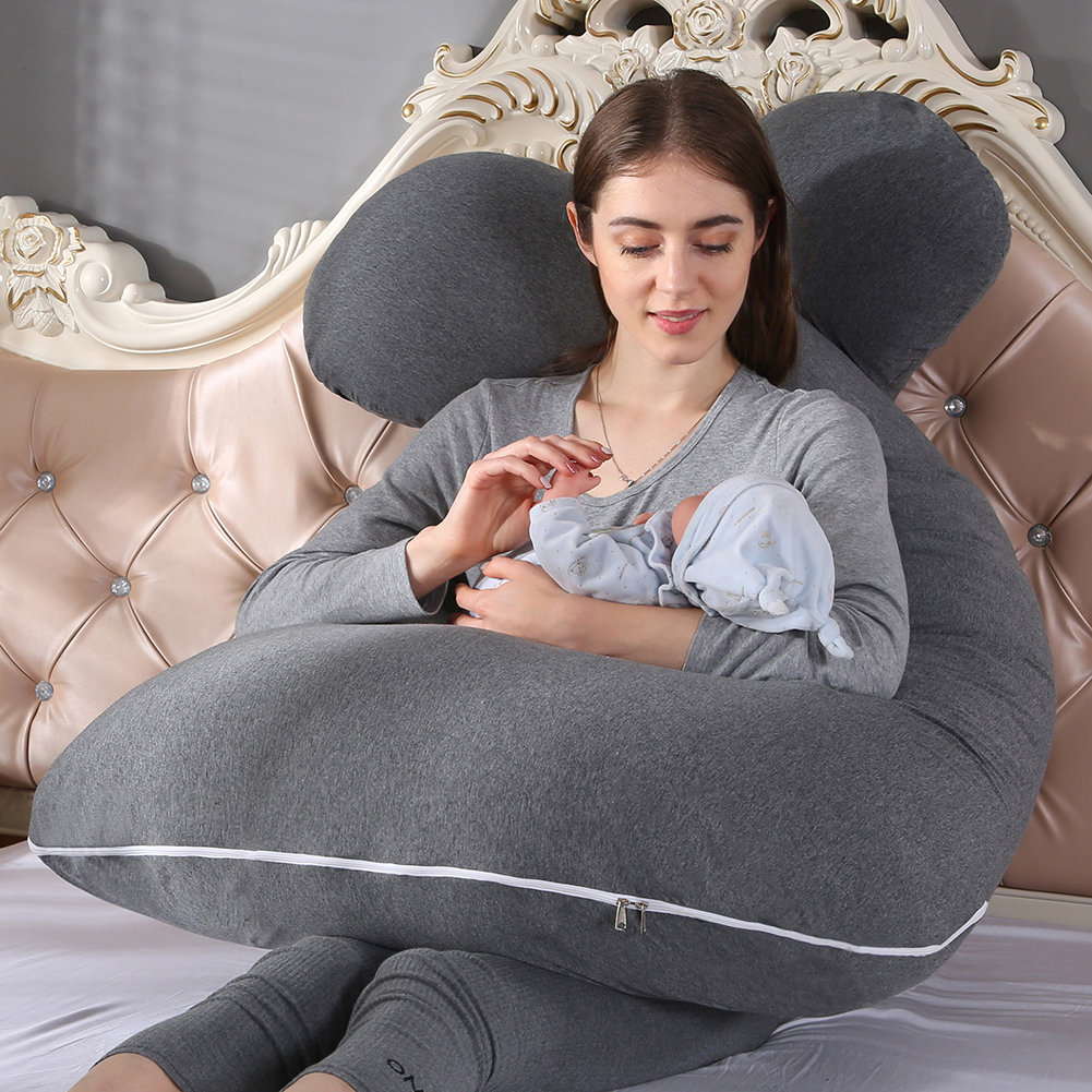 Extra Large Pregnancy Pillow Maternity Belly Contoured Body Cotton U/C/J Shape 