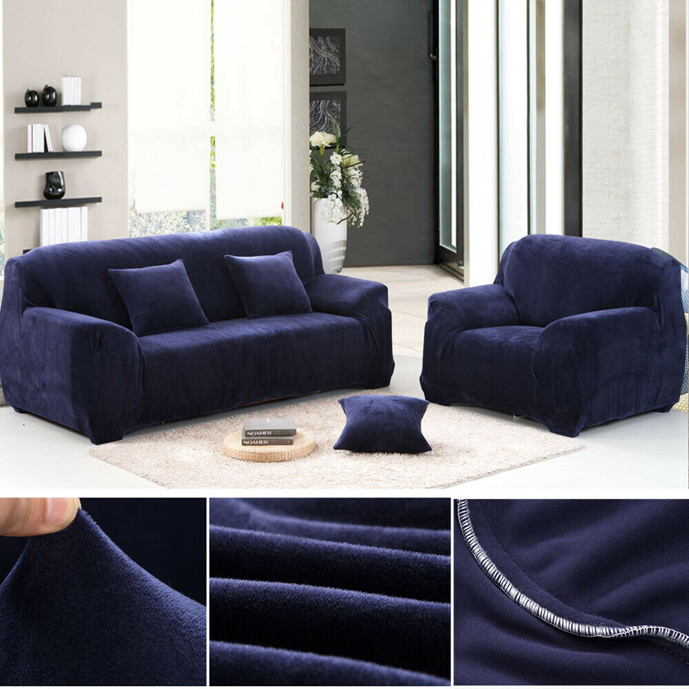 1 2 3 4 Seater Stretch Plush Thick Sofa Covers Couch Chair Slipcover Protector - Picture 13 of 62