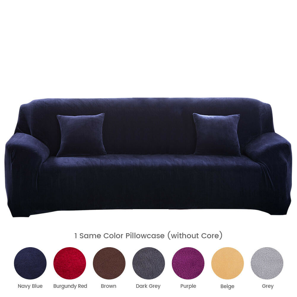 1 2 3 4 Seater Stretch Plush Thick Sofa Covers Couch Chair Slipcover Protector - Picture 14 of 62