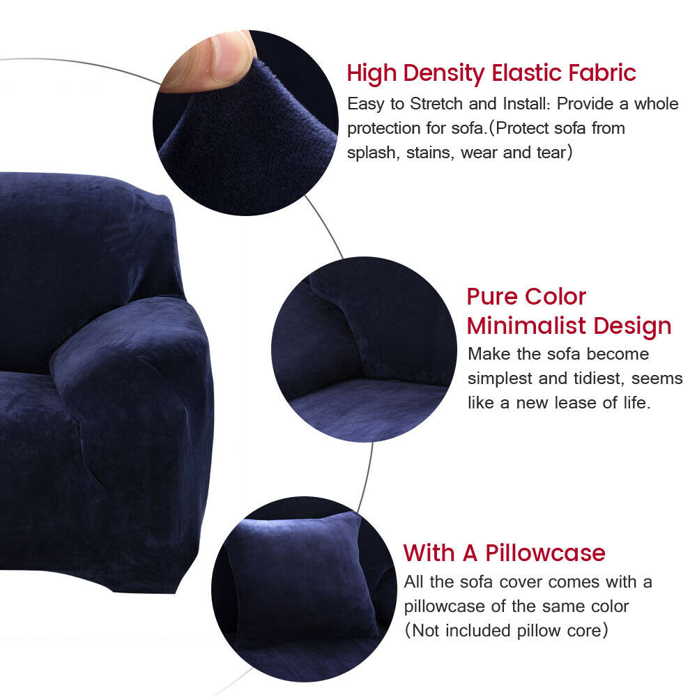 1 2 3 4 Seater Stretch Plush Thick Sofa Covers Couch Chair Slipcover Protector - Picture 18 of 62