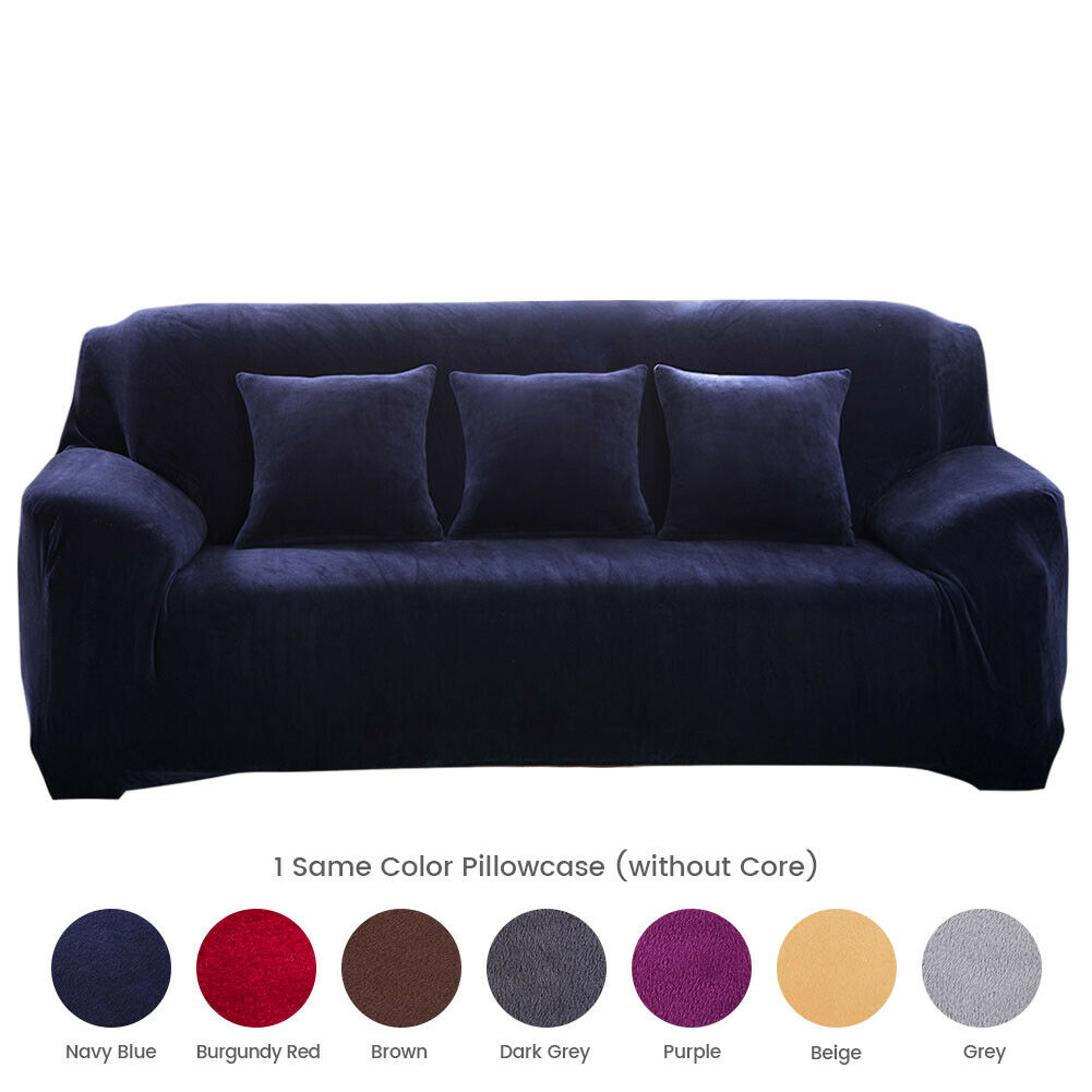 1 2 3 4 Seater Stretch Plush Thick Sofa Covers Couch Chair Slipcover Protector - Picture 21 of 62