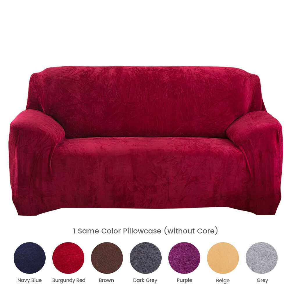 1 2 3 4 Seater Stretch Plush Thick Sofa Covers Couch Chair Slipcover Protector - Picture 29 of 62