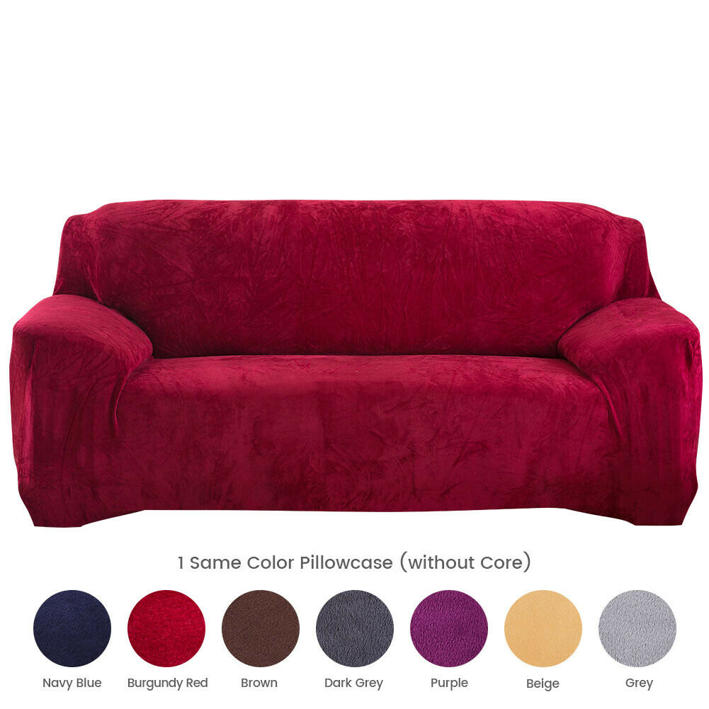 1 2 3 4 Seater Stretch Plush Thick Sofa Covers Couch Chair Slipcover Protector - Picture 30 of 62