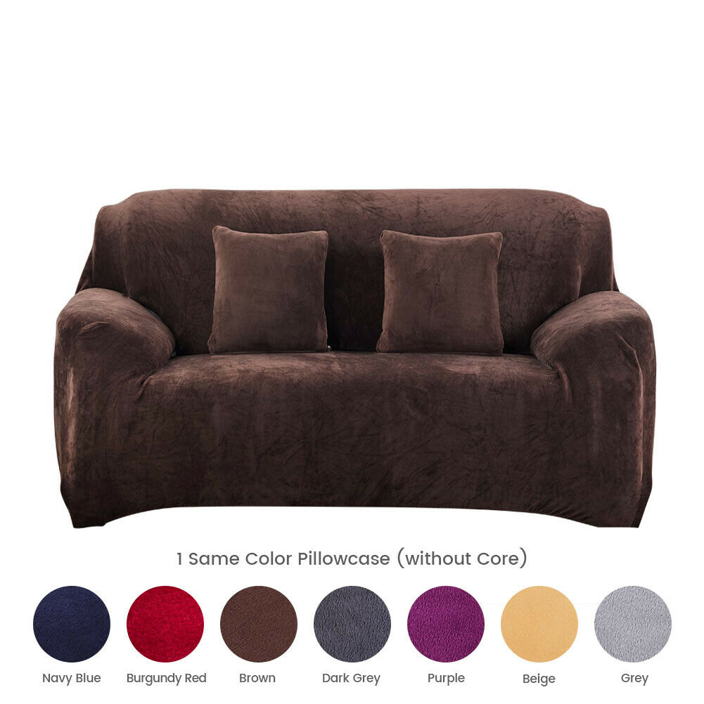 1 2 3 4 Seater Stretch Plush Thick Sofa Covers Couch Chair Slipcover Protector - Picture 32 of 62