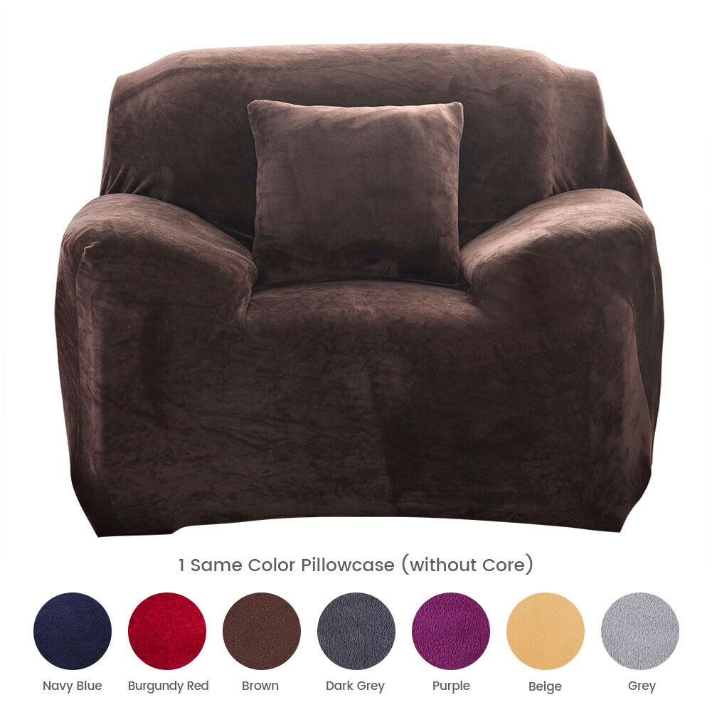 1 2 3 4 Seater Stretch Plush Thick Sofa Covers Couch Chair Slipcover Protector - Picture 33 of 62