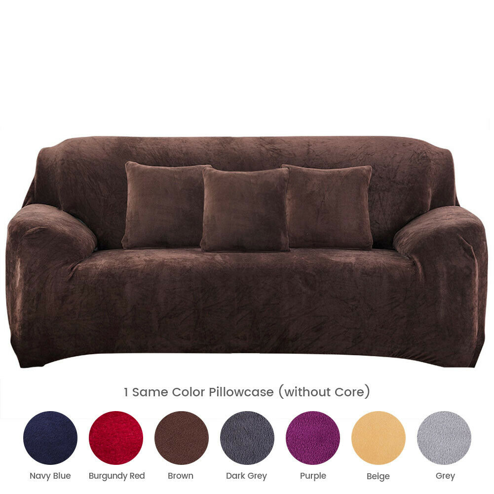 1 2 3 4 Seater Stretch Plush Thick Sofa Covers Couch Chair Slipcover Protector - Picture 34 of 62