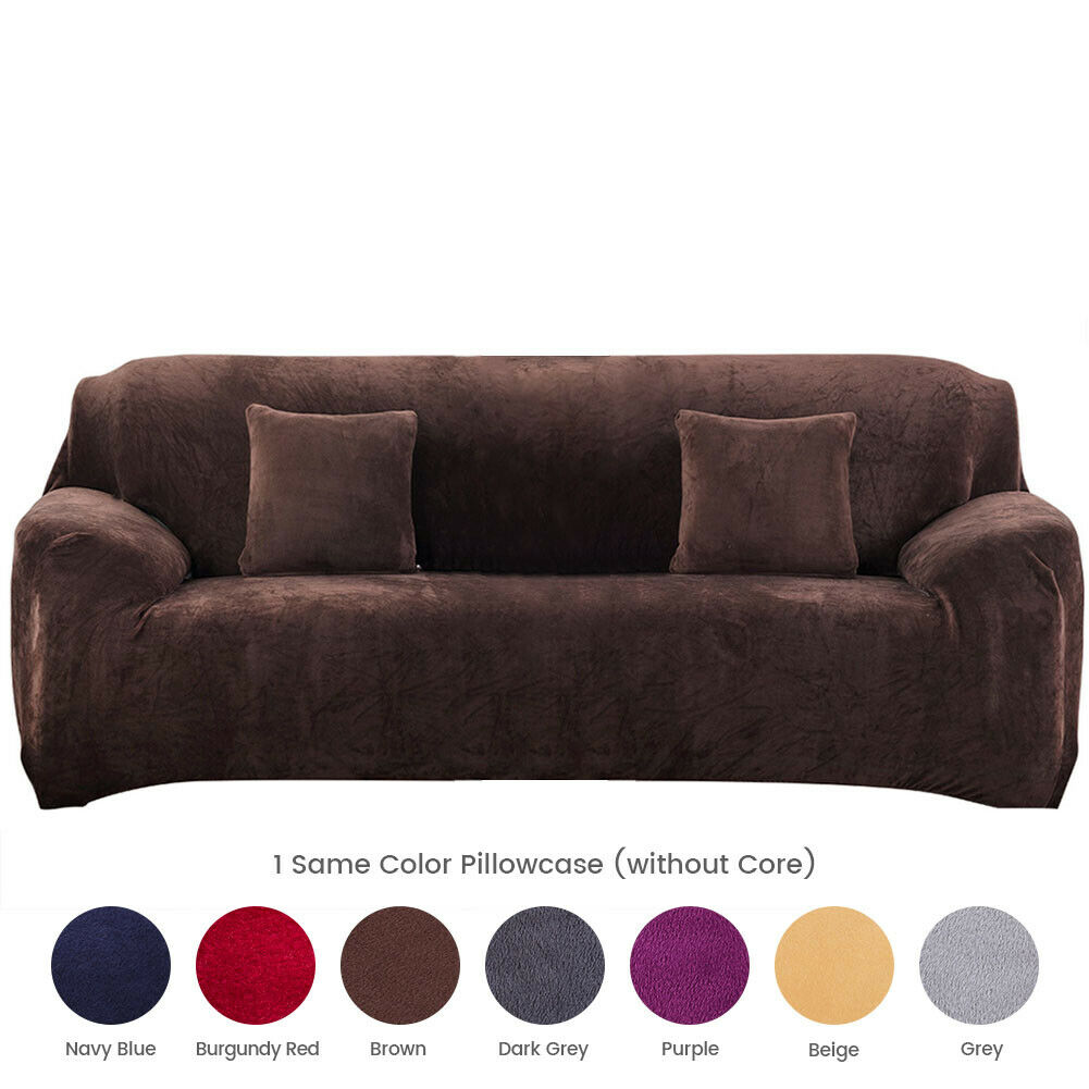 1 2 3 4 Seater Stretch Plush Thick Sofa Covers Couch Chair Slipcover Protector - Picture 35 of 62