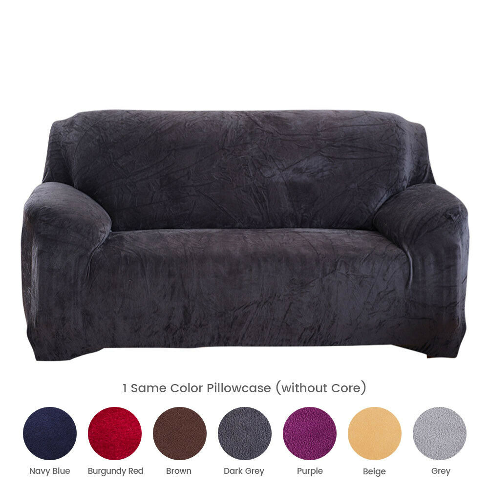 1 2 3 4 Seater Stretch Plush Thick Sofa Covers Couch Chair Slipcover Protector - Picture 42 of 62