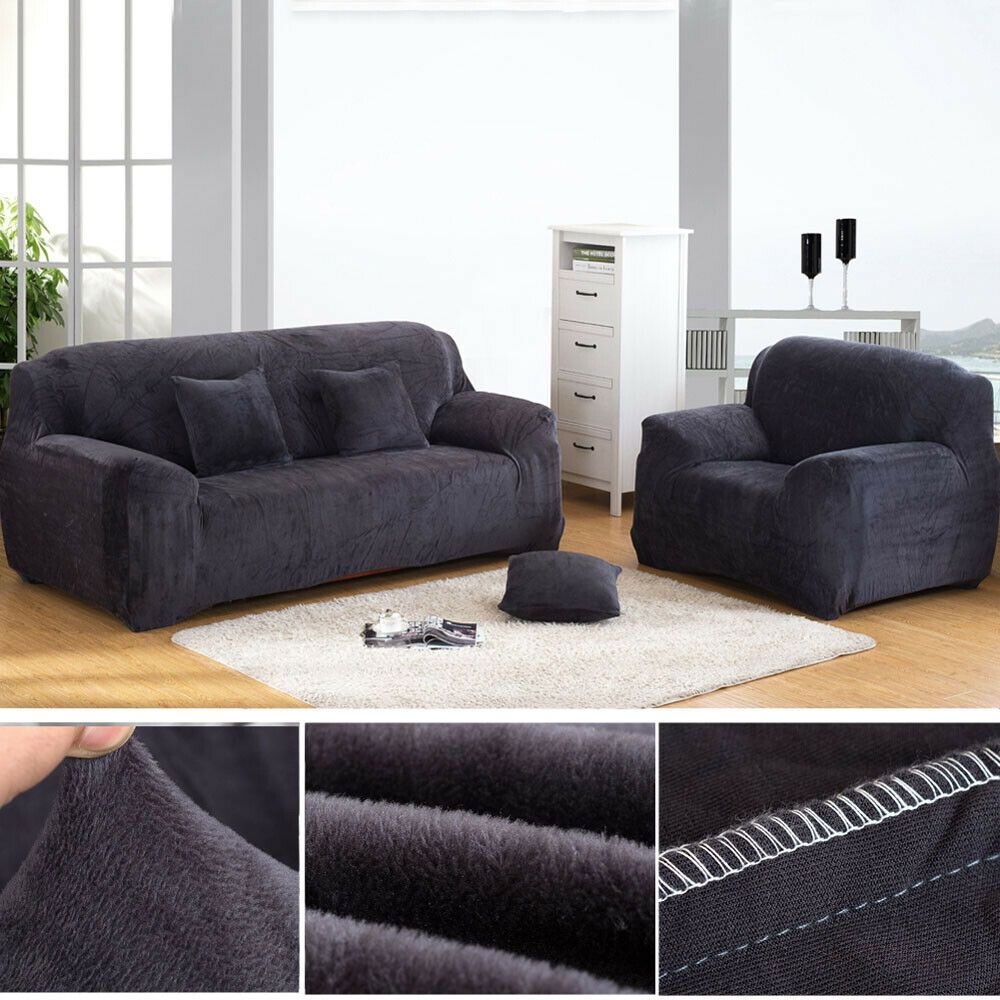 1 2 3 4 Seater Stretch Plush Thick Sofa Covers Couch Chair Slipcover Protector - Picture 40 of 62