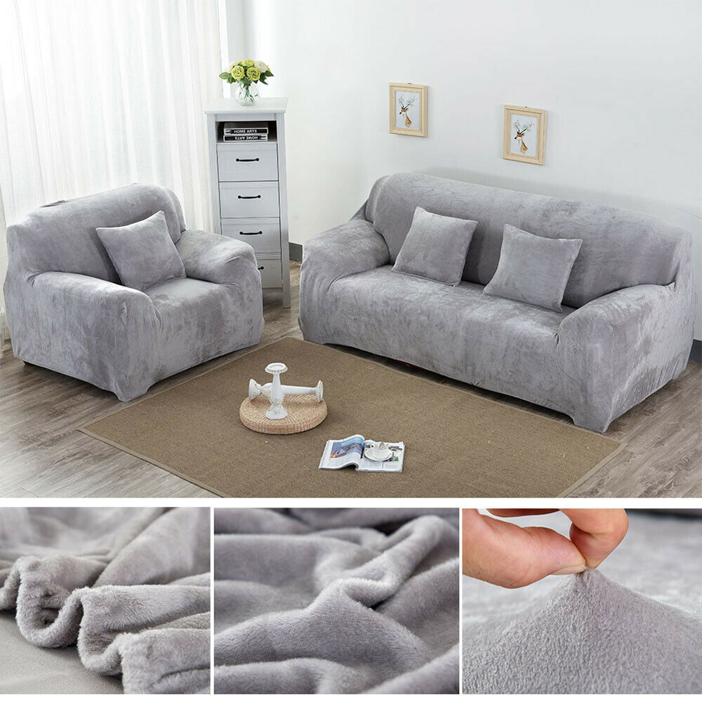 1 2 3 4 Seater Stretch Plush Thick Sofa Covers Couch Chair Slipcover Protector - Picture 49 of 62