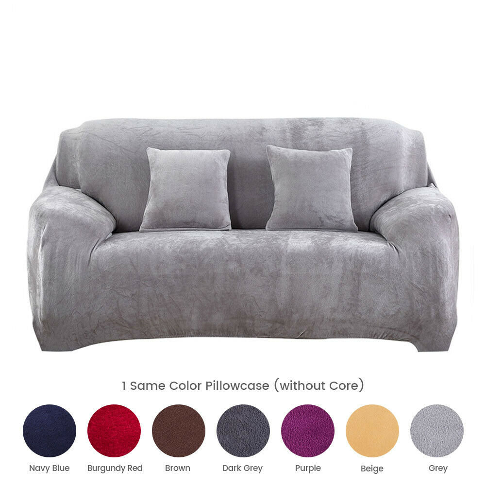 1 2 3 4 Seater Stretch Plush Thick Sofa Covers Couch Chair Slipcover Protector - Picture 52 of 62
