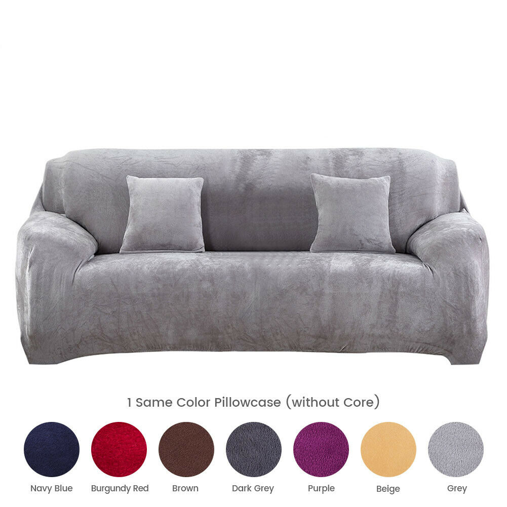 1 2 3 4 Seater Stretch Plush Thick Sofa Covers Couch Chair Slipcover Protector - Picture 56 of 62