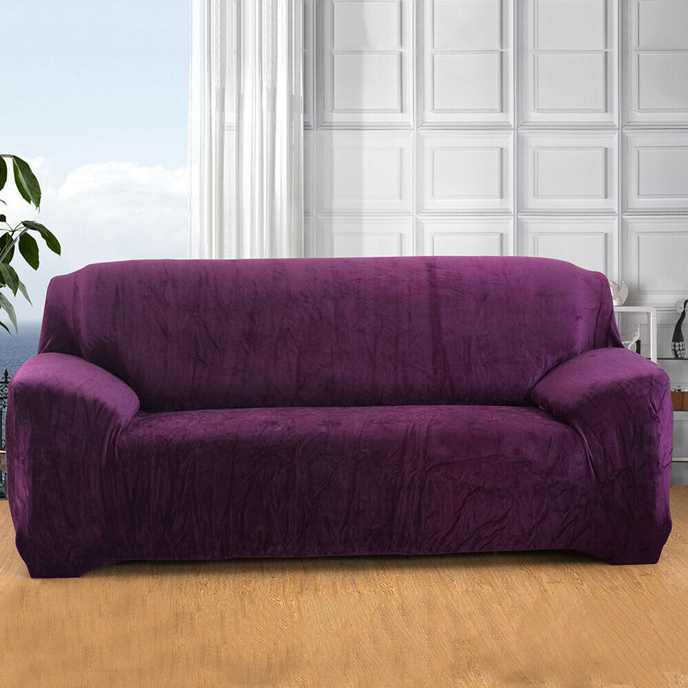 1 2 3 4 Seater Stretch Plush Thick Sofa Covers Couch Chair Slipcover Protector - Picture 62 of 62
