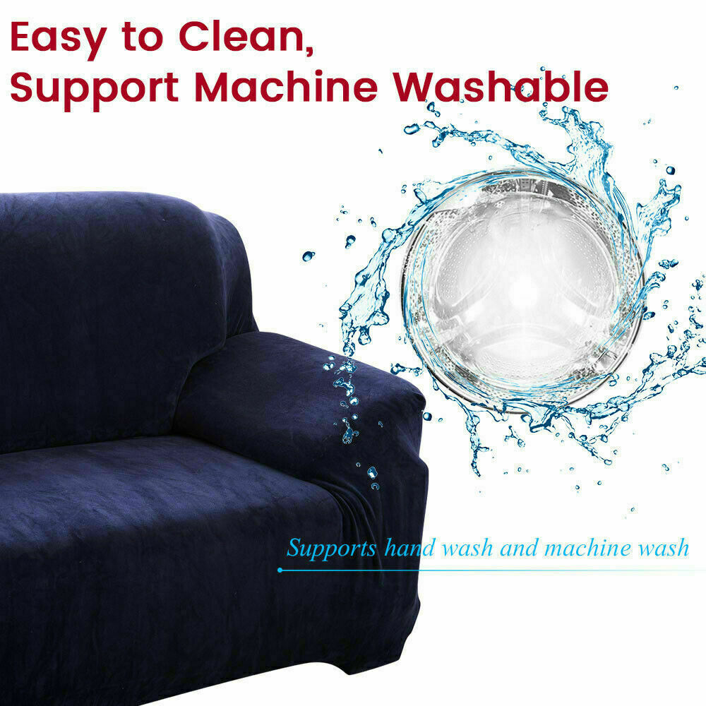 1/2/3/4 Seater Velvet Stretch Sofa Covers Soft Sofa Couch Protect Elastic Cover - Picture 20 of 74