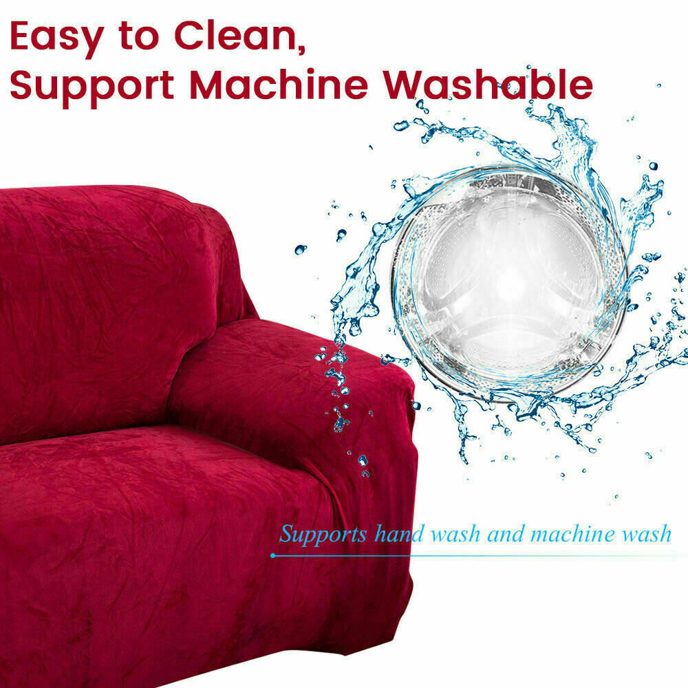 1/2/3/4 Seater Velvet Stretch Sofa Covers Soft Sofa Couch Protect Elastic Cover - Picture 28 of 74