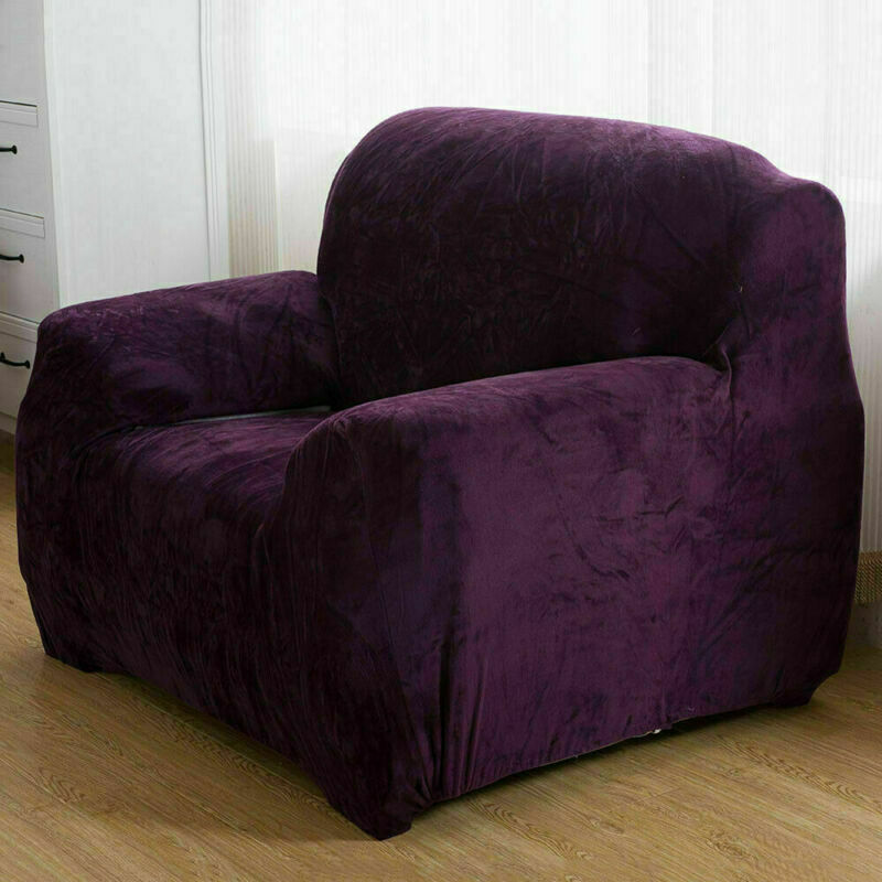 1/2/3/4 Seater Velvet Stretch Sofa Covers Soft Sofa Couch Protect Elastic Cover - Picture 62 of 74
