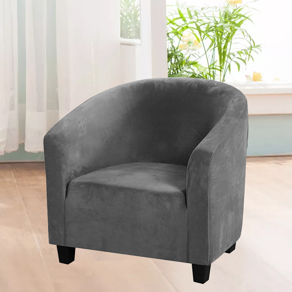 Stretch Club Sofa Chair Cover Living Room Tub Barrel 1 Seater Armchair Slipcover - Picture 13 of 34