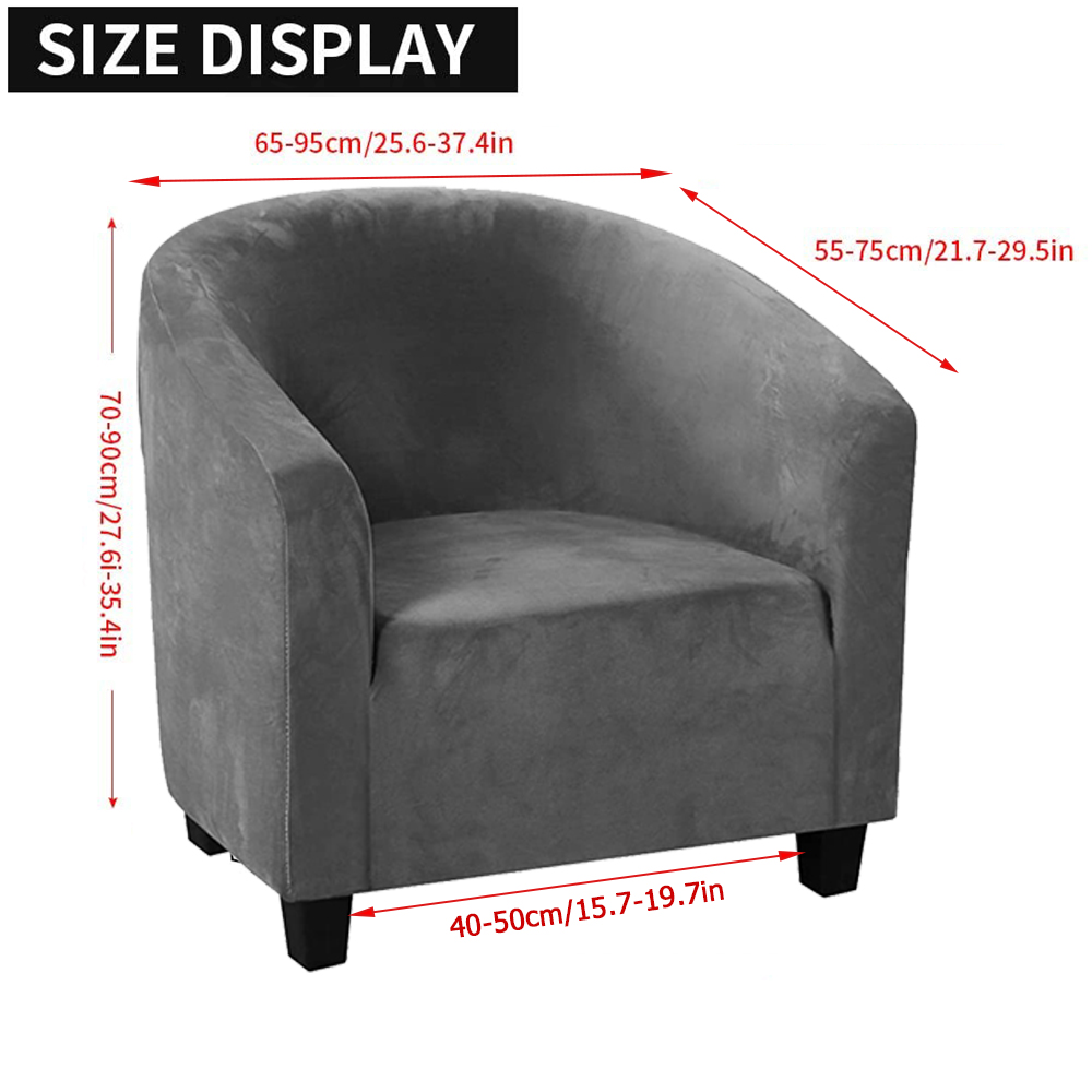 Stretch Club Sofa Chair Cover Living Room Tub Barrel 1 Seater Armchair Slipcover - Picture 15 of 34