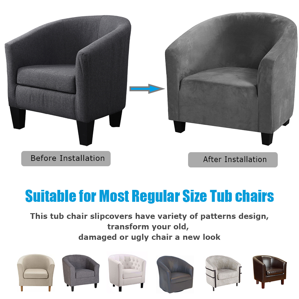 Stretch Club Sofa Chair Cover Living Room Tub Barrel 1 Seater Armchair Slipcover - Picture 16 of 34